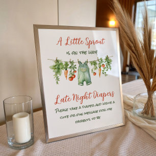 Póster Actividad de baby shower de ropa para bebé Little 