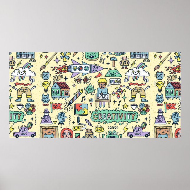Póster Actividades De Creatividad Divertido Personalizado (Frente)