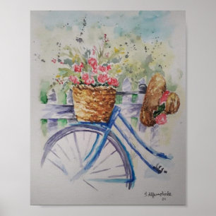 Póster Actividades de primavera en un Poster de bicicleta