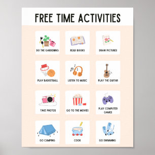Póster Actividades de tiempo libre Educación escolar