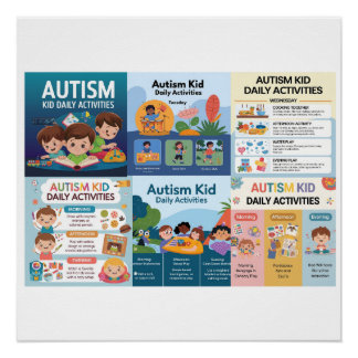 Póster actividades diarias de autismo