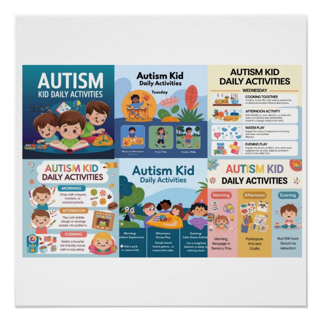 Póster actividades diarias de autismo (Anverso)