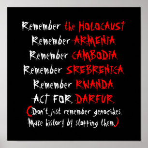 Póster Activismo: No recuerden simplemente los genocidios