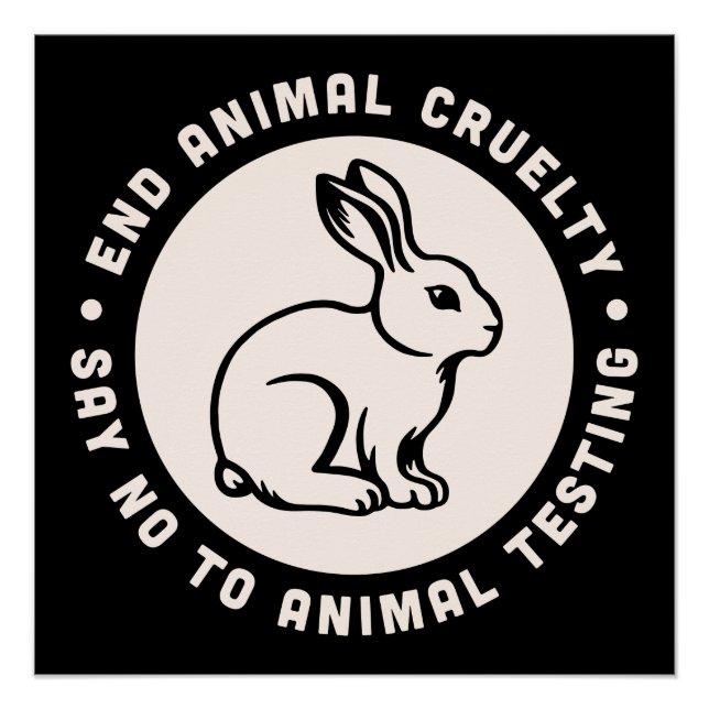 Póster Activista de derechos de los animales cita cruelda (Anverso)