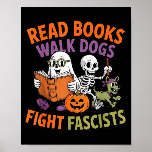 Póster Activista divertido de Halloween Lee libros Pasea 