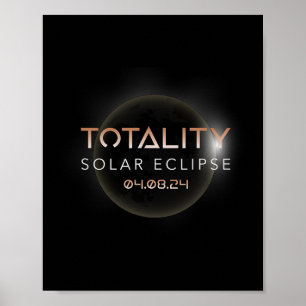 Póster Acto Celebrado En 2024 Del Eclipse Solar De Totali