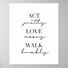 Póster Acto de amor justo Mercy Walk humbly