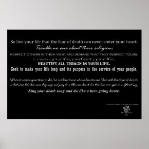 Póster Acto del poema del valor - poema por TECUMSEH