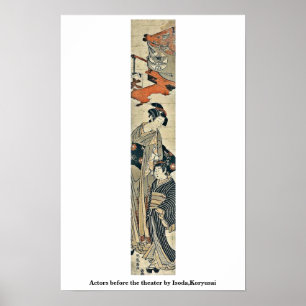 Póster Actores antes del teatro por Isoda, Koryusai