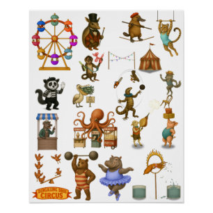 Póster Actos del circo Dingaling Bros