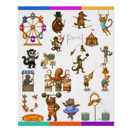 Póster Actos del circo Dingaling Bros