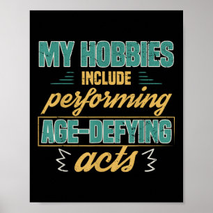 Póster Actos que desafían la edad Abuelos divertidos jubi