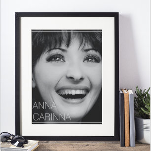 Póster Actriz de foto en blanco y negro elegante moderna