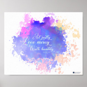 Póster Actúa con amor a Mercy Walk Humbly (Micah 6:8)