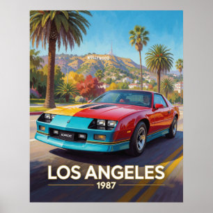 Póster Actuación del atardecer de Los Ángeles California 