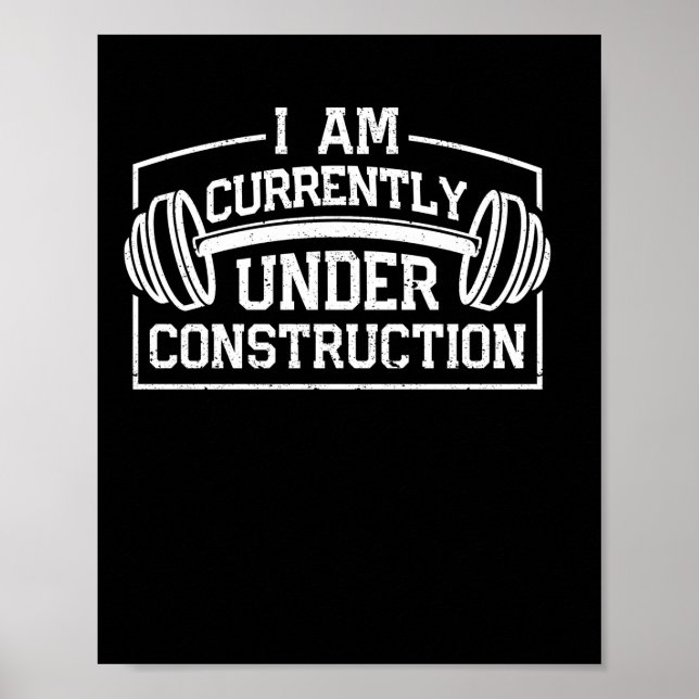 Póster Actualmente estoy construyendo un gimnasio Funny (Frente)