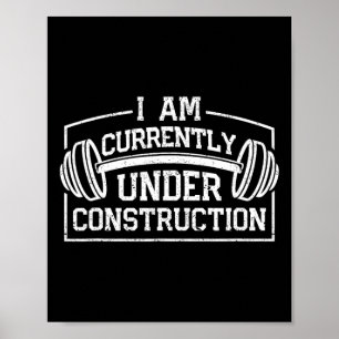 Póster Actualmente Estoy En Construcción, Gym Workou Funn