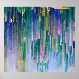 Póster acuarela abstracta, fondo de pintura al óleo.