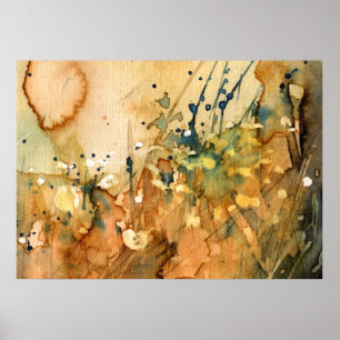 Póster acuarela abstracta y fondo antiguo