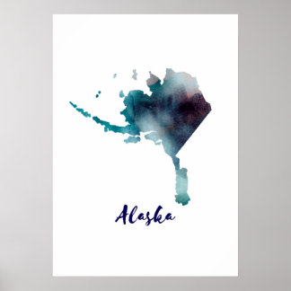 Póster Acuarela Alaska Estados Unidos