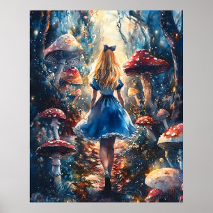 Póster Acuarela Alicia en el país de las maravillas