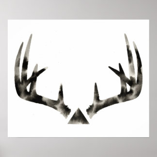 Póster Acuarela Antler Geométrica