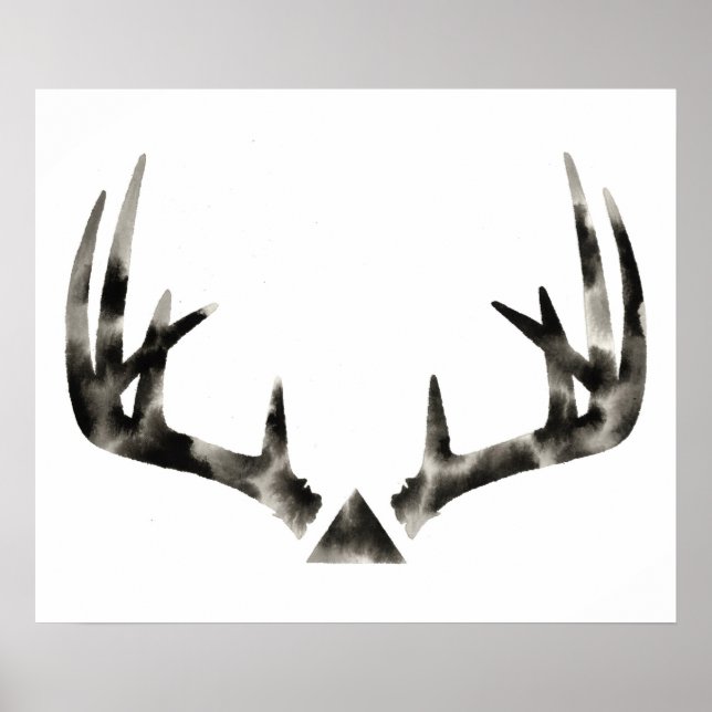 Póster Acuarela Antler Geométrica (Frente)