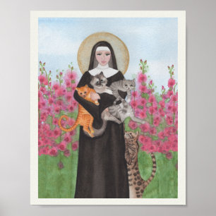 Póster Acuarela Aqua Vase para gato persa negro