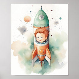 Póster Acuarela Astronauta de Baby Boy