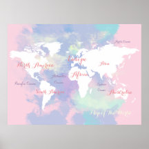 acuarela atlas . mapa geográfico del mundo