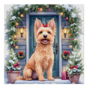 Póster Acuarela Australian Silky Terrier Umbral Nevado