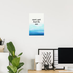 Póster Acuarela Azul de Olas