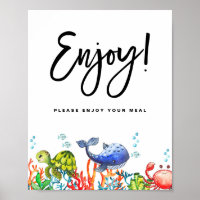 Acuarela bajo el mar Cumpleaños Disfrute de su Com