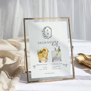 Póster Acuarela   Bebida emblemática de novia y novio