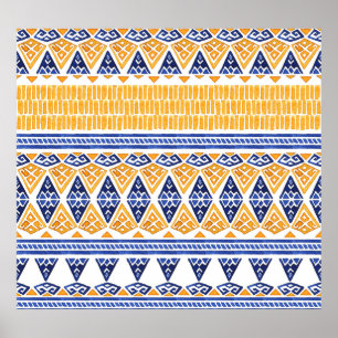 Póster Acuarela Bohemia: Patrón Artístico sin Marea.