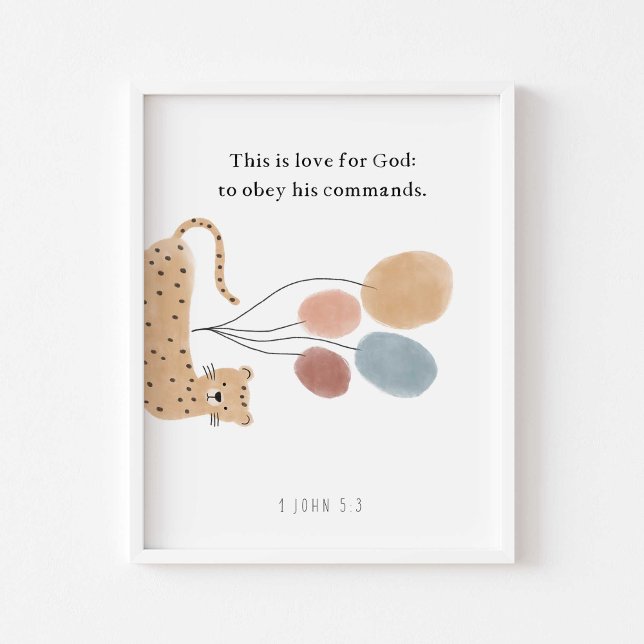 Póster acuarela boho animal niños biblia verso poster (Subido por el creador)