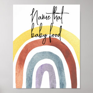 Póster Acuarela Boho Rainbow - nombre de la comida para b