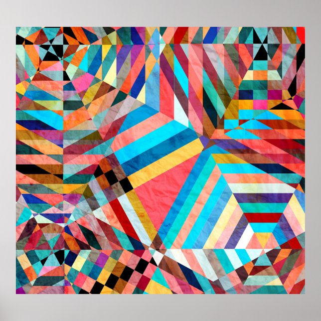 Póster Acuarela brillante: Resumen de fondo de fantasía (Frente)