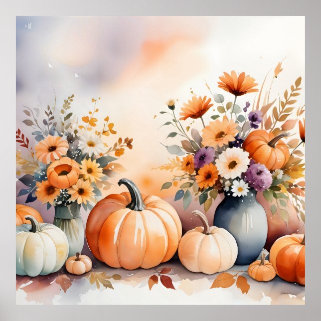 Póster Acuarela celebrando la caída (Frente)