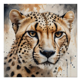 Póster Acuarela Cheetah no 10