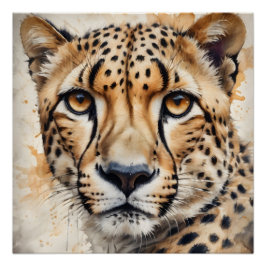 Póster Acuarela Cheetah no 6