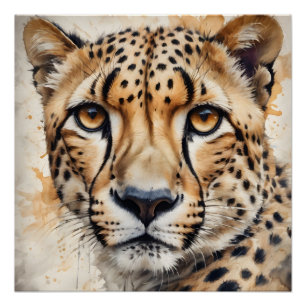 Póster Acuarela Cheetah no 6