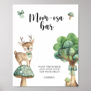 Póster Acuarela Ciervo - Bar Mom-osa