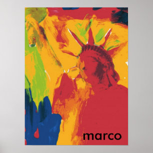 Póster Acuarela colorida moderna Lady Liberty