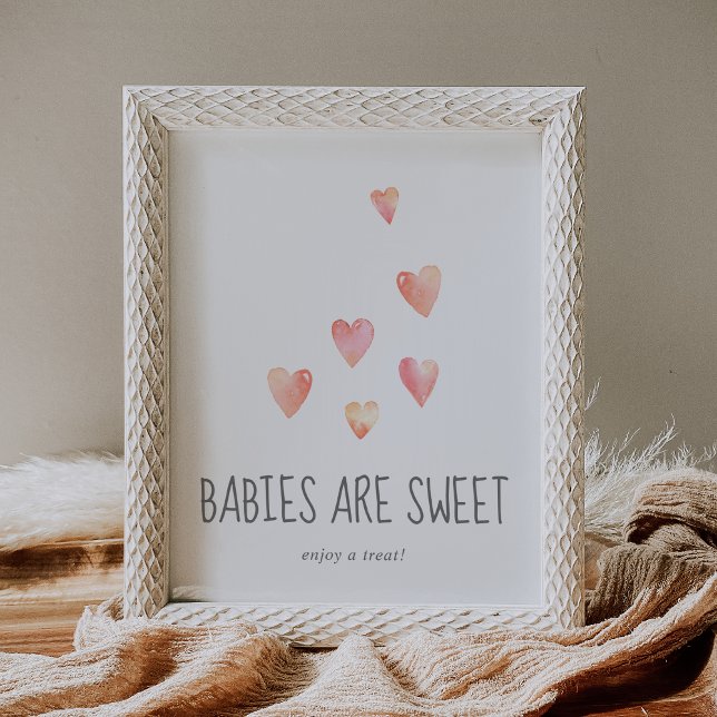 Póster Acuarela Corazones Los bebés son dulces Disfruta d (Subido por el creador)