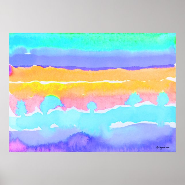 Póster Acuarela de Aquamarine Fantasy 02 (Frente)