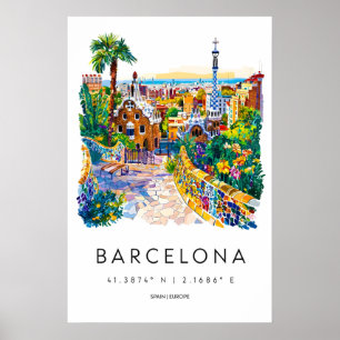 Póster Acuarela de Barcelona 1