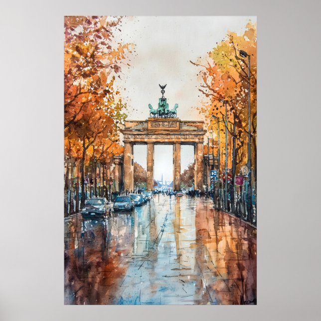 Póster Acuarela de Berlín 3 (Frente)