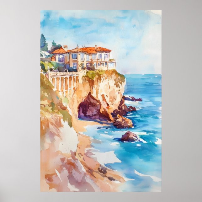 Póster Acuarela de Biarritz 1 (Frente)