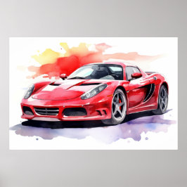 Póster Acuarela de coches
